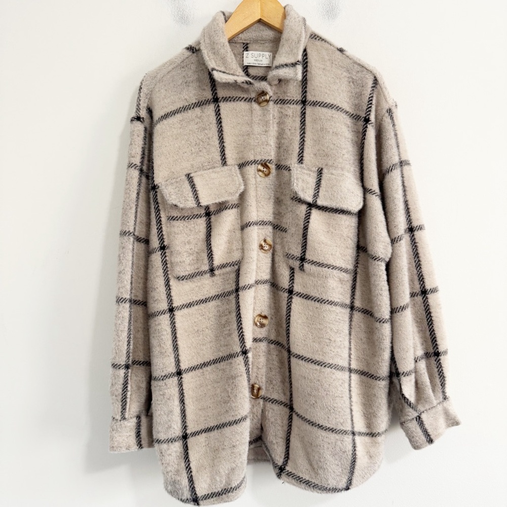Z Supply Plaid Jacket in Gray and Black - Picture 3 of 9